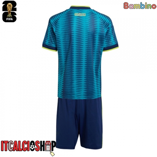 Colombia Seconda Maglia Bambino Mondiali 2026 Manica Corta (+ Pantaloni corti)